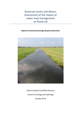 Somerset Levels and Moors: Assessment of the Impact of Water Level Management on Flood Risk