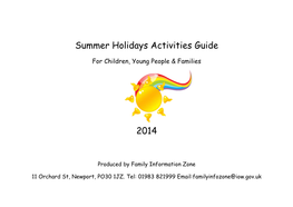 Summer Holidays Activities Guide 2014