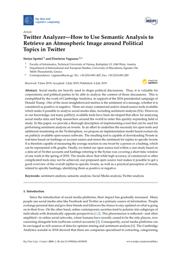 Twitter Analyzer—How to Use Semantic Analysis to Retrieve an Atmospheric Image Around Political Topics in Twitter