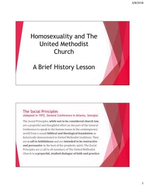 Homosexuality and the United Methodist Church a Brief History Lesson