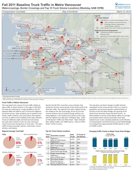 Fall 2011 Baseline Truck Traffic in Metro Vancouver