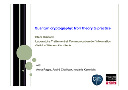 Quantum Cryptography: from Theory to Practice