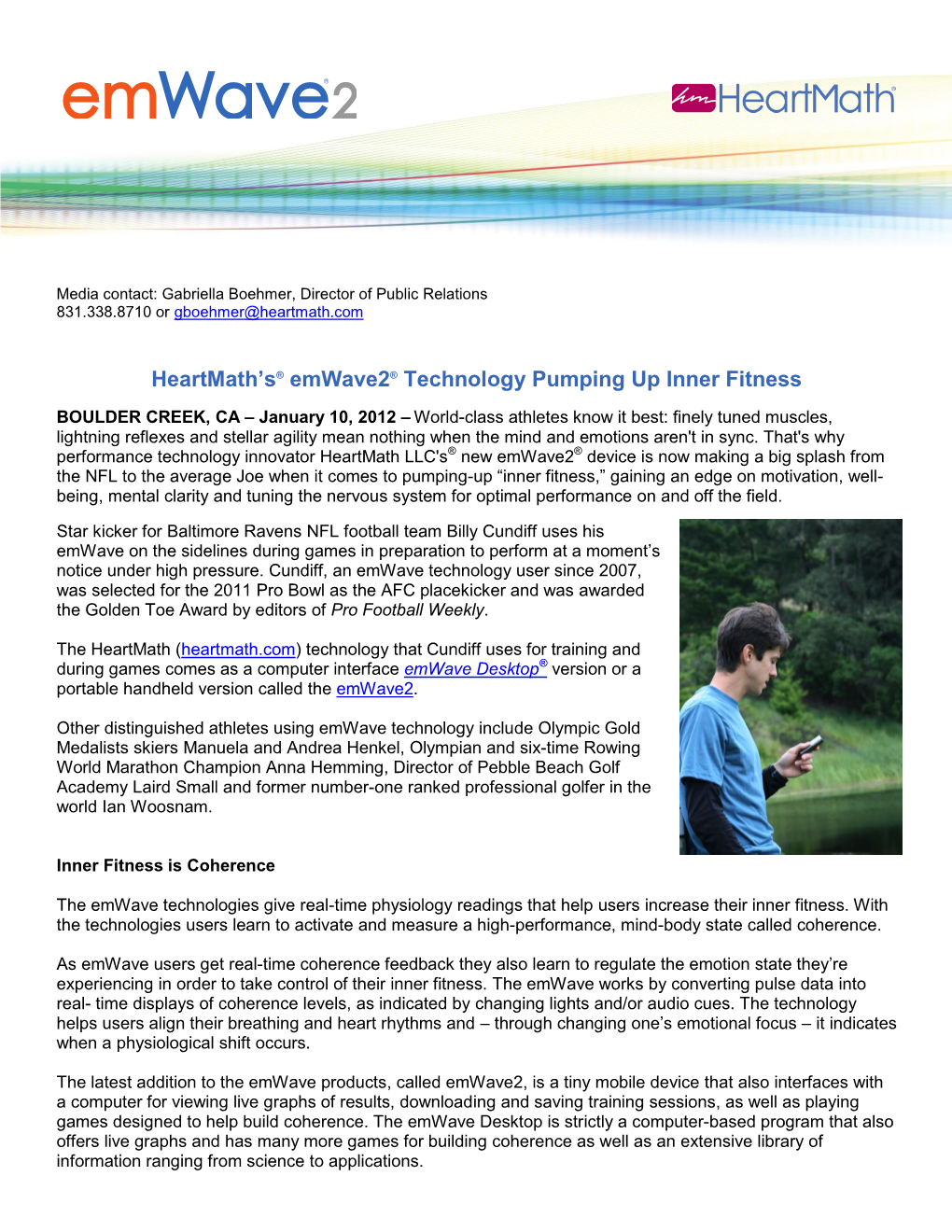 Heartmath's® Emwave2® Technology Pumping up Inner Fitness