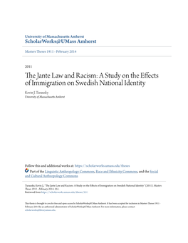 A Study on the Effects of Immigration on Swedish National Identity Kevin J