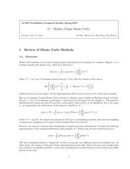 17 : Markov Chain Monte Carlo