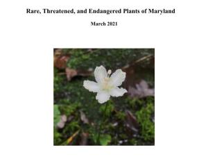 Expanded Rare, Threatened, and Endangered Plants of Maryland