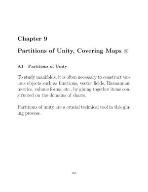 Chapter 9 Partitions of Unity, Covering Maps ~