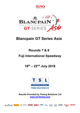 Blancpain GT Series Asia
