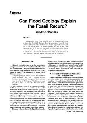 Can Flood Geology Explain the Fossil Record?