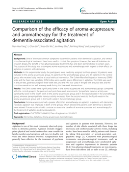 Comparison of the Efficacy of Aroma-Acupressure And