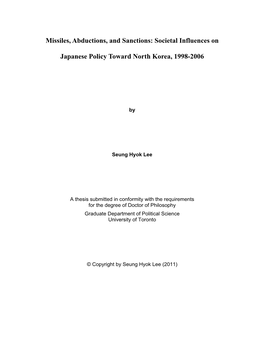 Japan's New Foreign Policy Toward North Korea and the Imposition of Unilateral Sanction in 2006