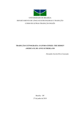 Universidade De Brasília Departamento De Línguas Estrangeiras E Tradução Curso De Letras Tradução Inglês