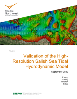 Resolution Salish Sea Tidal Hydrodynamic Model September 2020