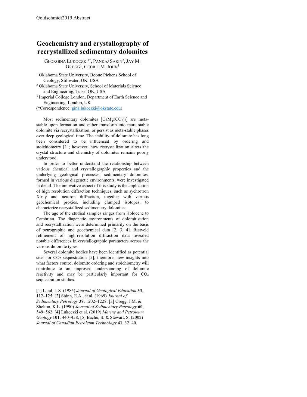 Geochemistry and Crystallography of Recrystallized Sedimentary Dolomites