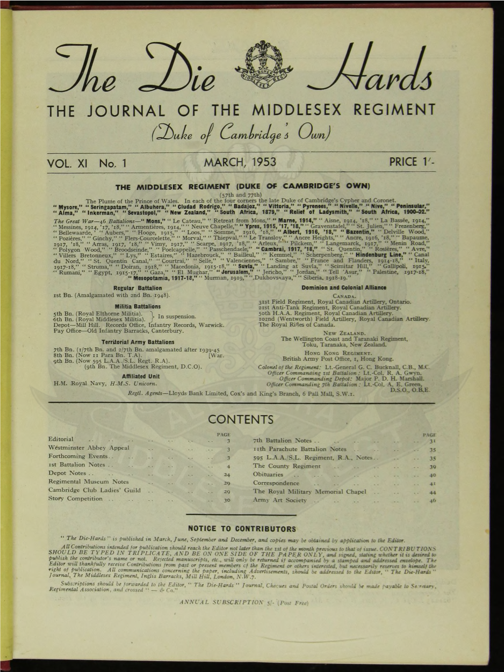 The Journal of the Middlesex Regiment