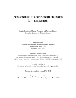 Fundamentals of Short-Circuit Protection for Transformers