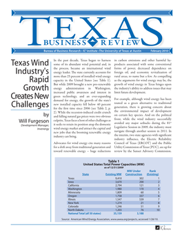 Texas Wind Industry's Rapid Growth Creates New Challenges