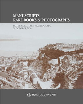 Manuscripts, Rare Books & Photographs