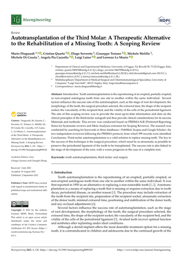 Autotransplantation of the Third Molar: a Therapeutic Alternative to the Rehabilitation of a Missing Tooth: a Scoping Review
