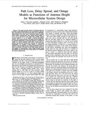 Path Loss, Delay Spread, and Outage Models As Functions of Antenna Height for Microcellular System Design
