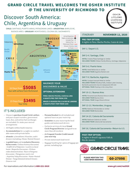 Discover South America: Chile, Argentina & Uruguay