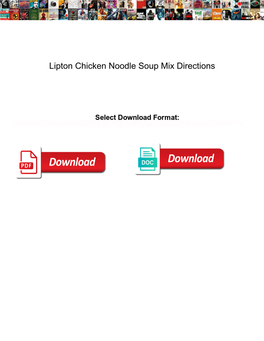 Lipton Chicken Noodle Soup Mix Directions