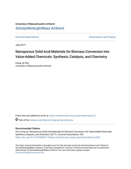 Synthesis, Catalysis, and Chemistry