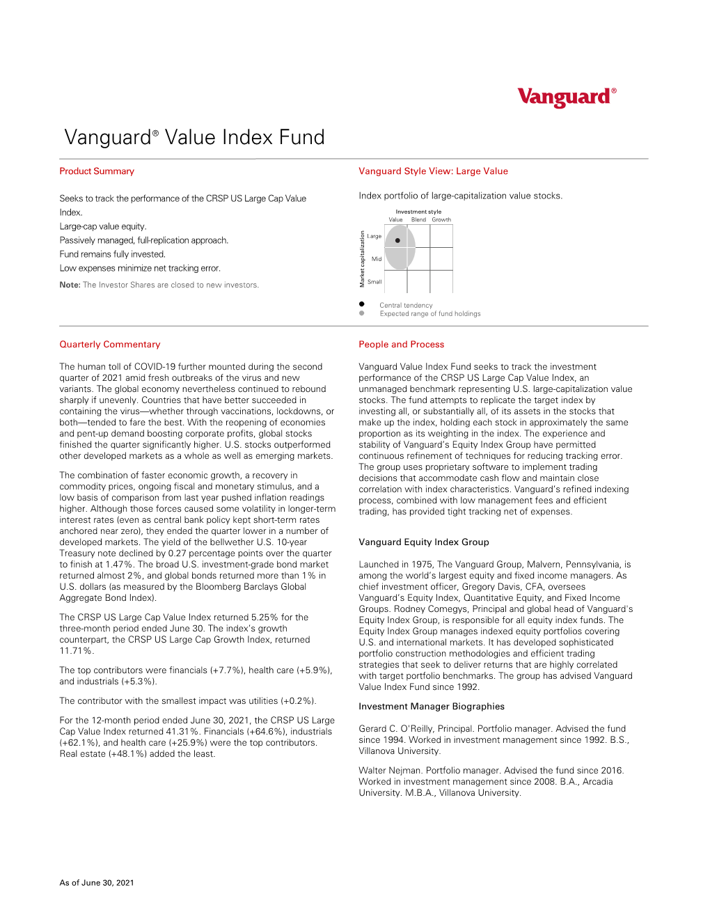 Vanguard® Value Index Fund