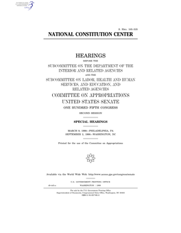 National Constitution Center Hearings