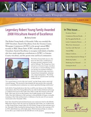Legendary Robert Young Family Awarded 2008 Viticulture Award of Excellence