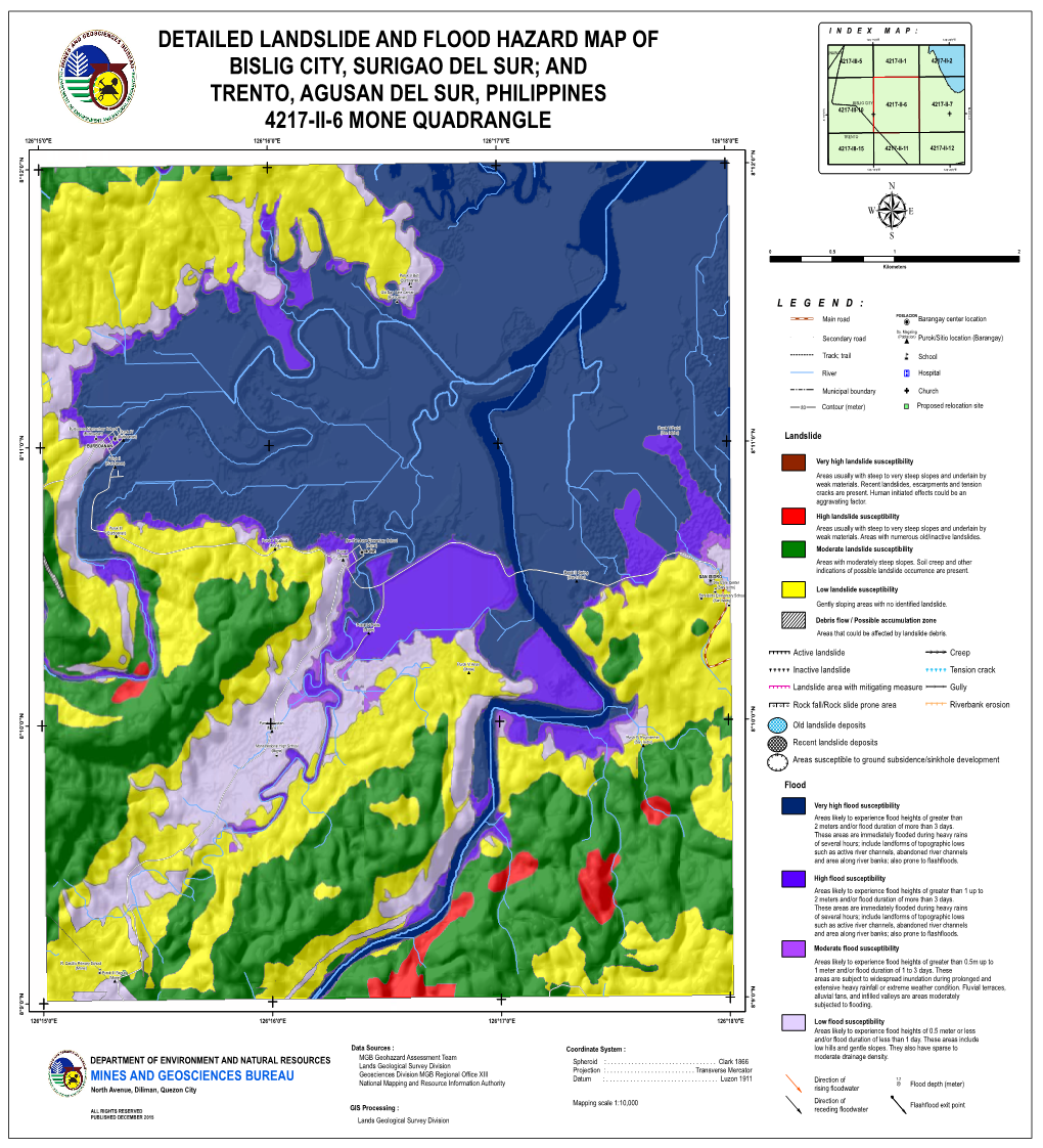 Detailed Landslide and Flood Hazard Map of Bislig City, Surigao Del ...