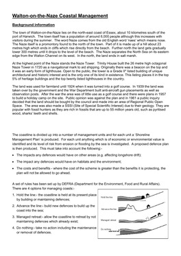 Walton-On-The-Naze Coastal Management