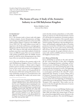 A Study of the Aromatics Industry in an Old Babylonian Kingdom