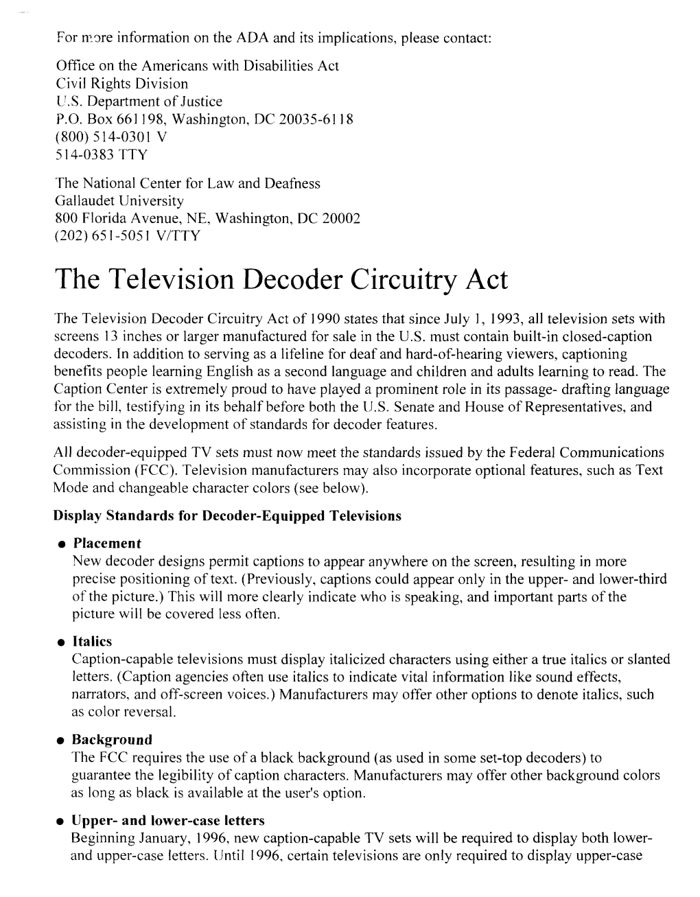 The Television Decoder Circuitry Act
