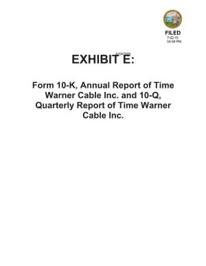 Time Warner Cable Inc. and 10-Q, Quarterly Report of Time Warner Cable Inc