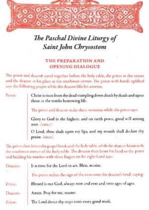 Paschal Divine Liturgy of Saint John Chrysostom