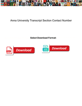 Anna University Transcript Section Contact Number