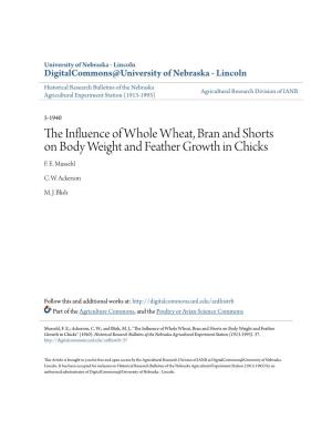 The Influence of Whole Wheat, Bran and Shorts on Body Weight and Feather Growth in Chicks F