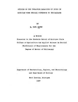 Studies on the Trematode Parasites of Ducks In