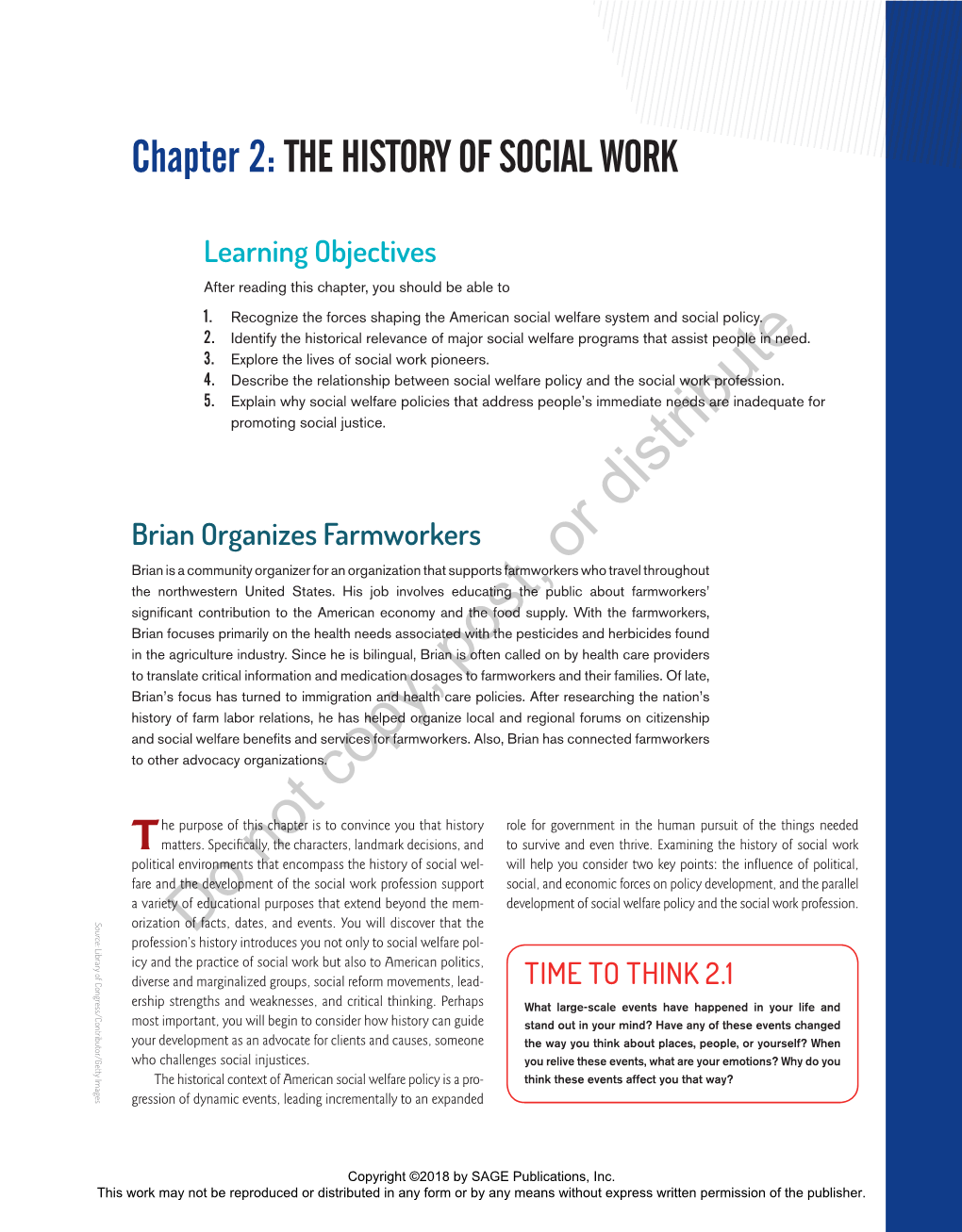 Chapter 2:THE HISTORY of SOCIAL WORK