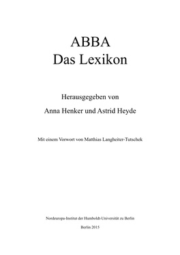 ABBA Das Lexikon