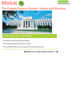 The Federal Reserve System: History and Structure