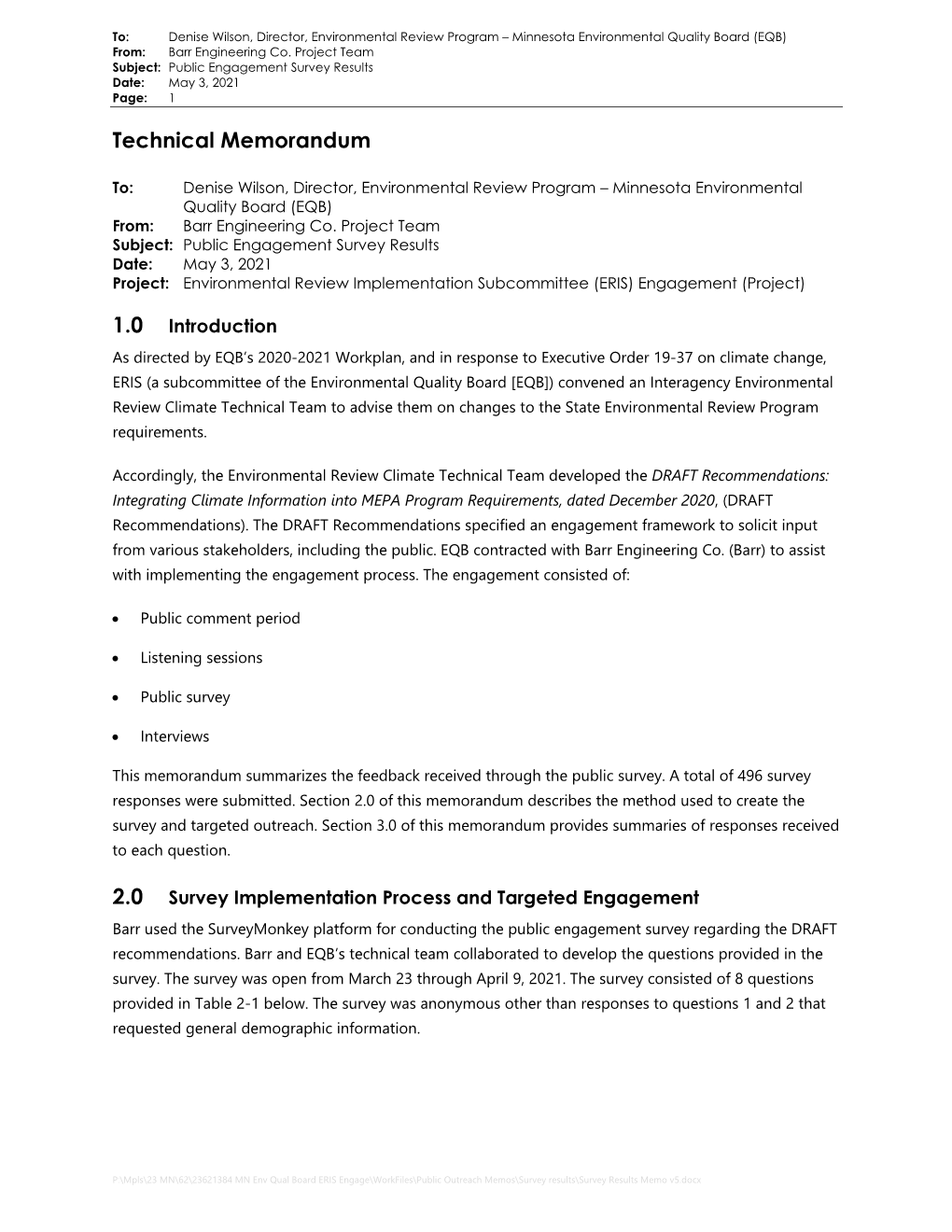 Survey Results Memorandum Final.Pdf