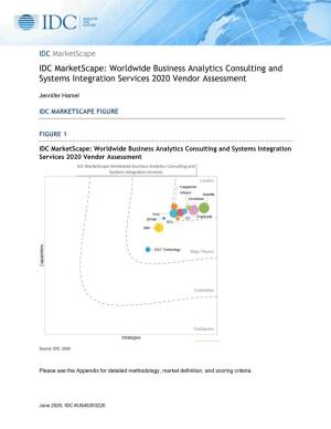 IDC Marketscape: Worldwide Business Analytics Consulting and Systems Integration Services 2020 Vendor Assessment