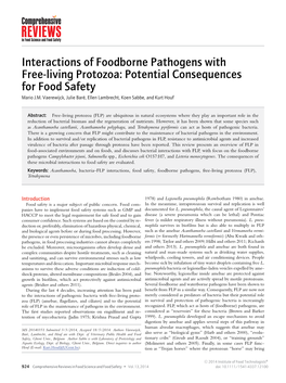 Interactions of Foodborne Pathogens with Freeliving Protozoa