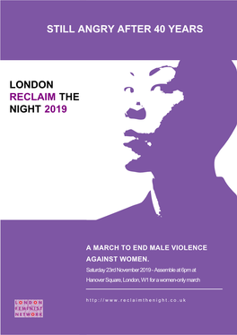 London Reclaim the Night 2019 Still Angry After 40 Years