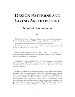 Design Patterns and Living Architecture