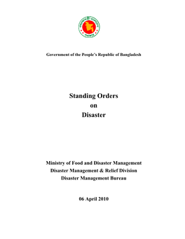 Standing Orders on Disaster
