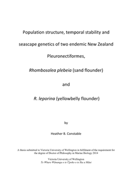 Population Structure, Temporal Stability And