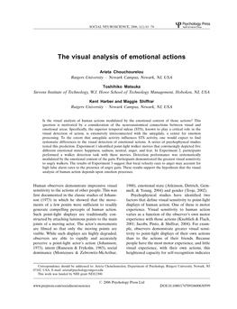 The Visual Analysis of Emotional Actions